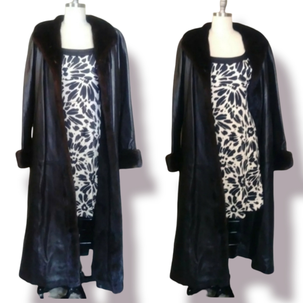 Leather & Mink Trim Coat